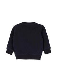 Felpa a girocollo di colore blu navy con maniche lunghe, polsini e scollatura a coste. Tessuto morbido, design minimalista senza decorazioni o fantasie.