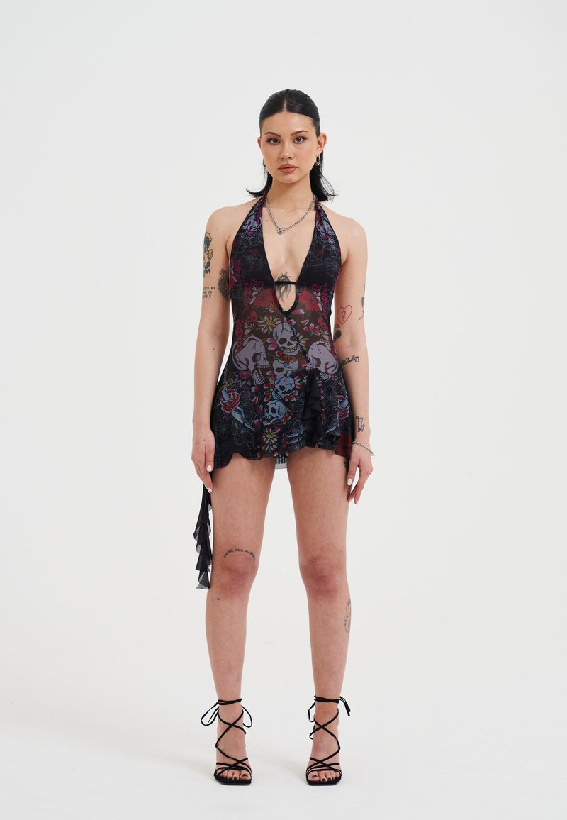 ed hardy halter dress WOMENS SKULL AND FLOWERS NECK MINI - Day Zalando