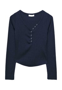 WITH BUTTONS - Top dugih rukava - dark blue