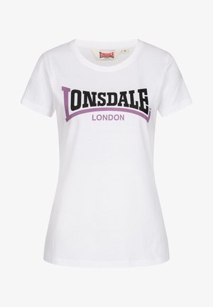 Lonsdale ACHNAVAST - T-shirts print - white black lilac
