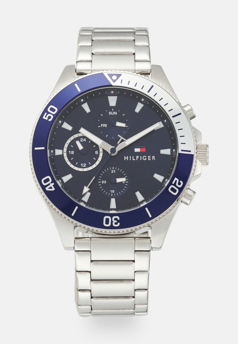 Tommy Hilfiger Larson Chronograph Blue Dial Silver Steel Strap Watch For Men - 1791917