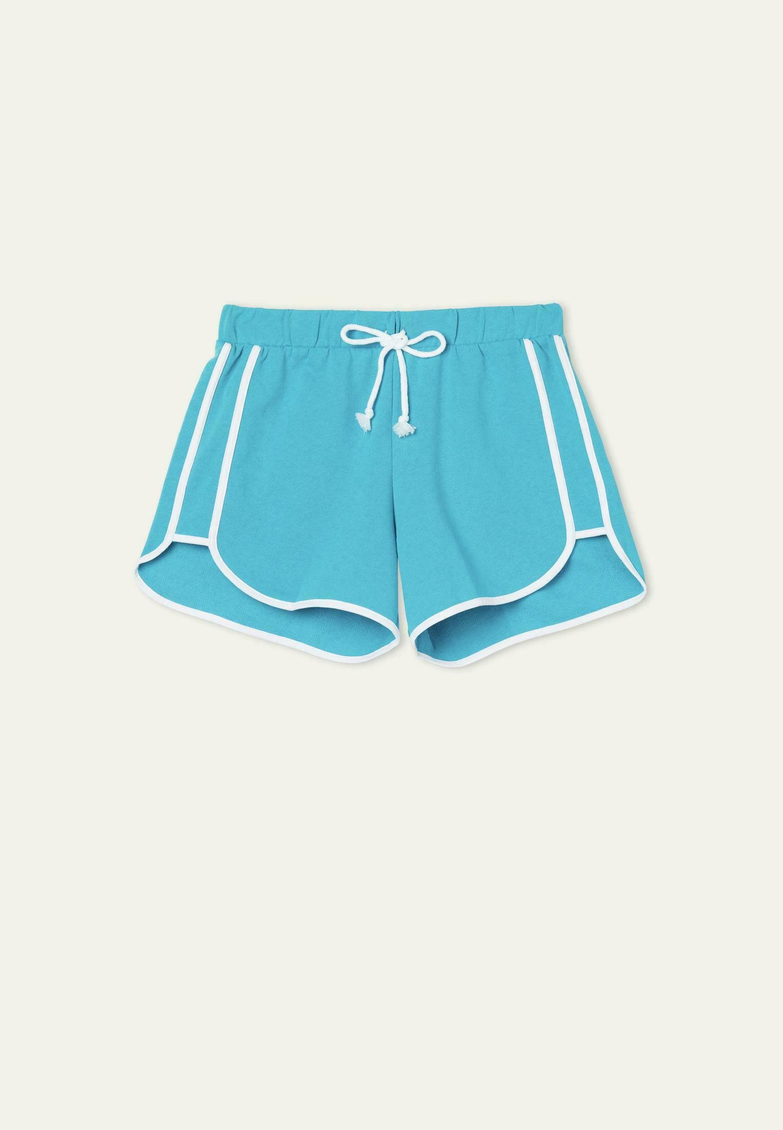 Tezenis MIT PASPELIERUNG - Shorts - verde acqua/bianco/bianco - Zalando