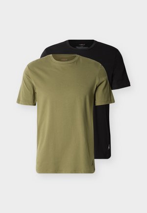 FLIGHT BASE TEE 2 PACK - Navadna majica - medium olive/black