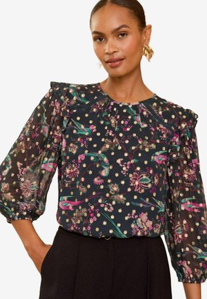 Love & Roses PRINTED CREW NECK-REGULAR FIT - Blūze - green bird metallic