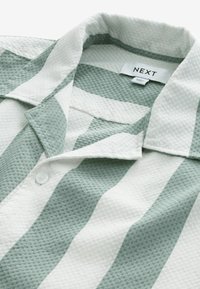 Next TEXTURED STRIPE SHORT SLEEVE WITH COLLAR  - REGULAR FIT - Vapaa-ajan kauluspaita - green