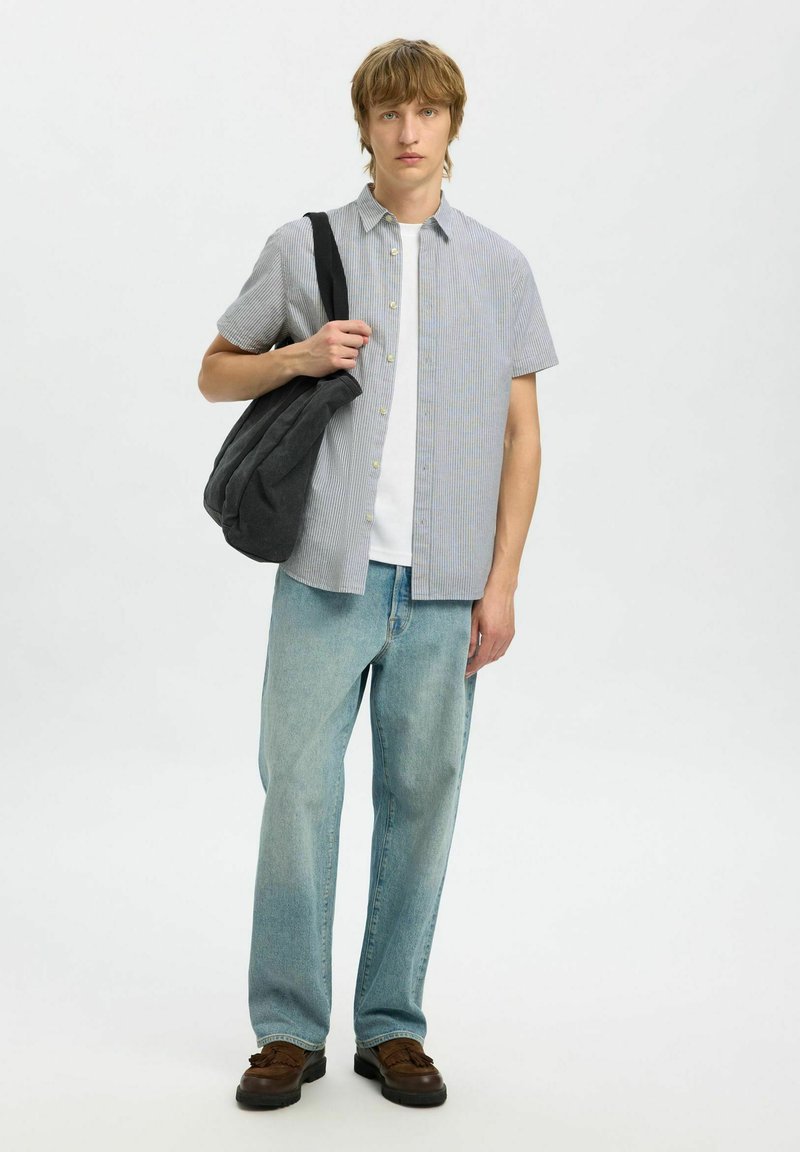 Selected Homme KURZÄRMELIG Camicia bright white/avorio