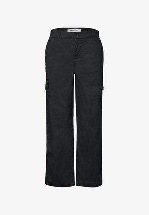 Street One, STRAIGHT LEG HOSE IM CARGO-LOOK - Pantalon cargo - black
