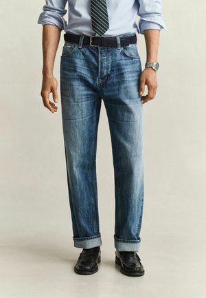 GANT, GANT ARCHIVE WASH JEANS - Straight leg jeans - dark blue broken in