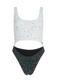 KARL LAGERFELD GEOMETRIC PRINT CUT-OUT - Baddräkt - geometric pattern white black