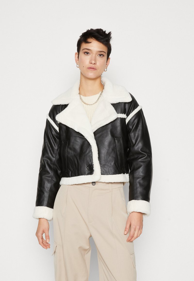 Hollister Co. COZY BIKER - Veste en similicuir - black/noir - ZALANDO.FR