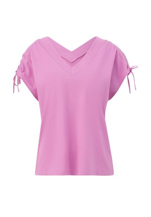 s.Oliver MIT BINDEDETAILS - Print T-shirt - rosa