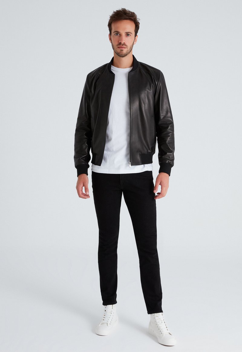 Herren Leichte Jacken | Bigardini MONTY Lederjacke black/schwarz - EE17789 Herren Leichte Jacken | Bigardini MONTY Lederjacke black/schwarz - EE17789