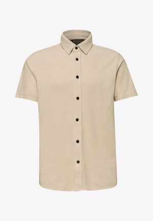 Street One MEN, SHORT-SLEEVE SHIRT IN PIQUÉ-QUALITY - Skjorter - raw beige