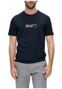 s.Oliver MIT FRONT - T-shirt print - navy