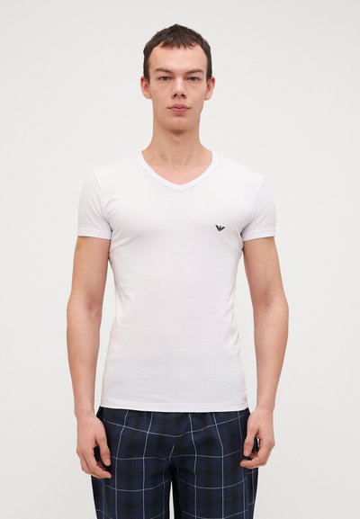 Emporio Armani V NECK 2 PACK - Spodné tričko - white/dark blue