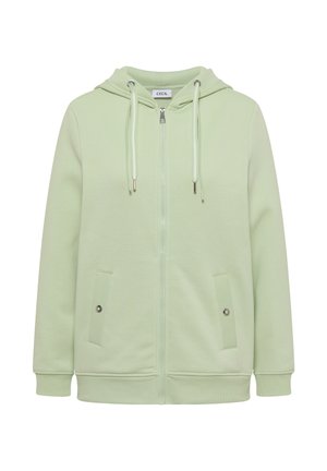 Cecil, SWEATJACKE MIT ANGERAUTER OBERFLÄCHE - Sudadera con cremallera - raw matcha lime