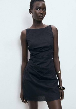 Mango DRAPED - Day dress - black