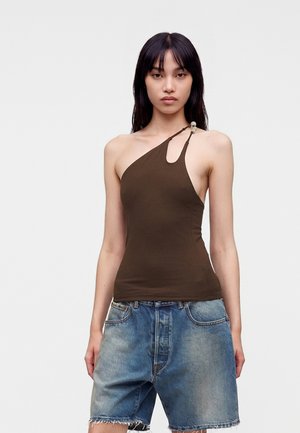 Topshop, ONE SHOULDER - Débardeur - chocolate brown