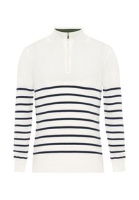 HALF ZIP STRIPED - Džemper - off white