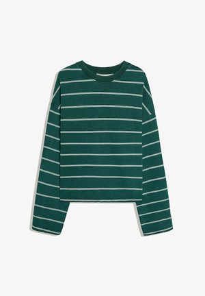 Bershka, STRIPED CREW NECK SWEATER-PULLOVER - Pullover - evergreen