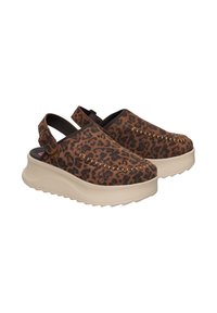HEYDUDE DELRAY CLOG SUEDE - CLOGS - Sandales compensées - brown leapord brown