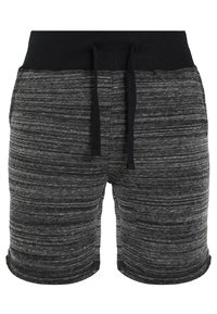 Shorts de sport gris avec un motif texturé chiné. Dotés d'une taille élastique noire et d'un cordon de serrage réglable. Coupe courte et non doublés.