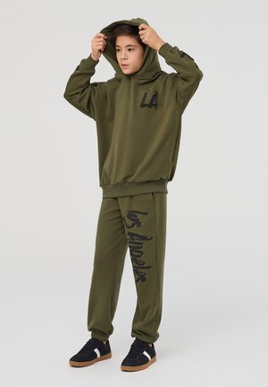 Terranova LOS ANGELES PRINT - Felpa con cappuccio - verde militare