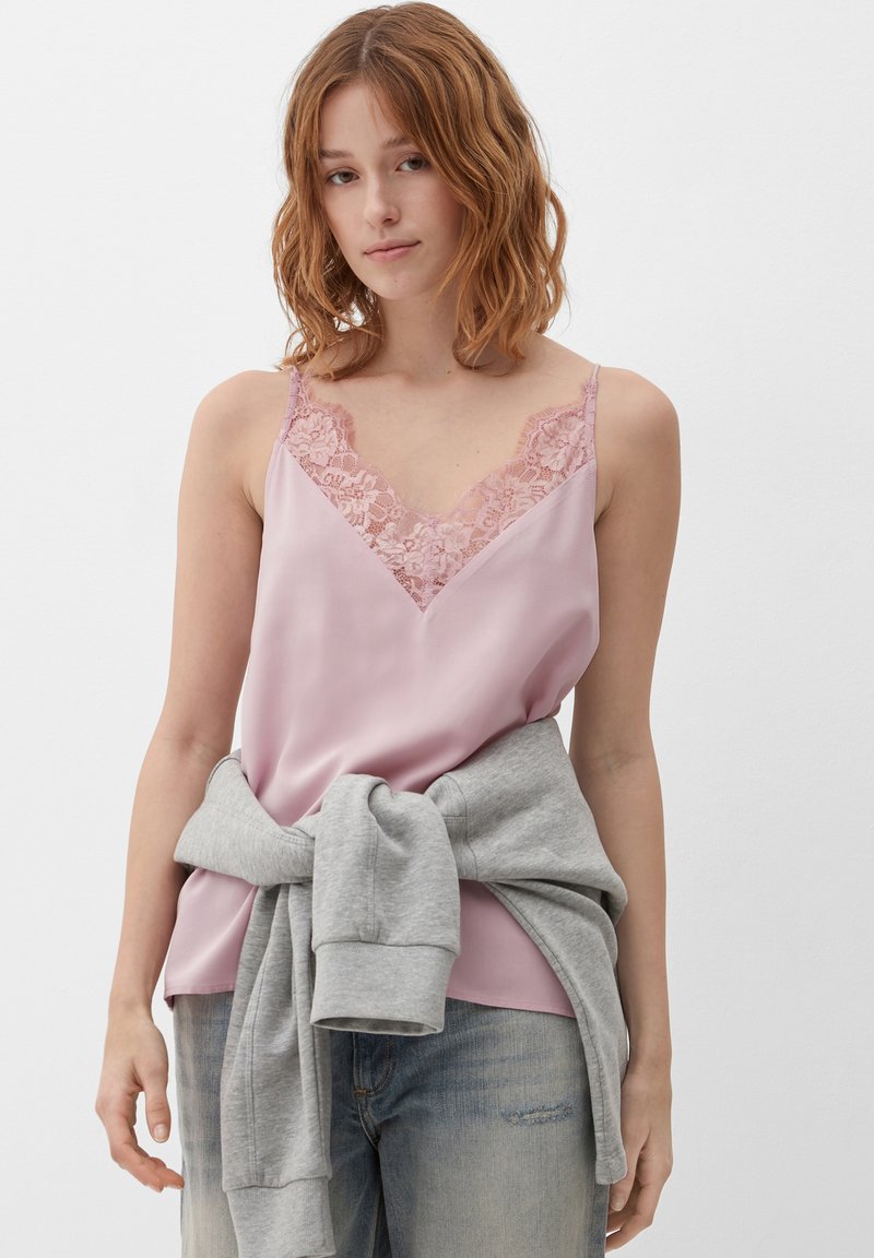 QS MIT SPITZE - Top - zartrosa