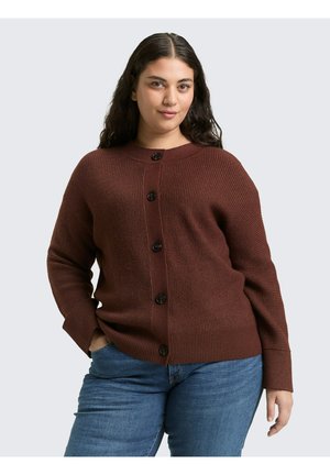 Strickjacke - dark pecan brown melange