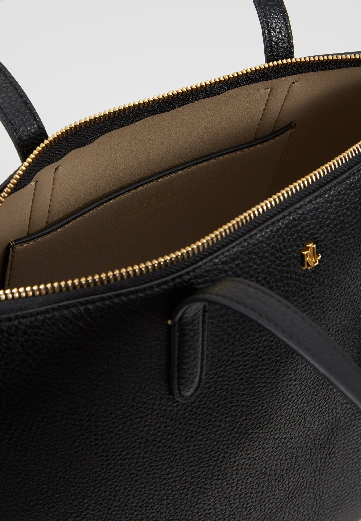 Lauren Ralph Lauren FAUX-LEATHER SMALL TOTE - Bolso de mano - black/negro -  Zalando.es