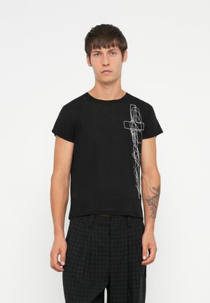 CROSS SCRIPT SHORT SLEEVE - T-shirts med print - black