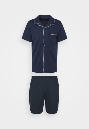 PYJAMA KURZ - Pigiama - dark blue/white