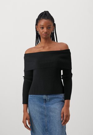 JDY JDYLIVA LIFE OFF SHOULDER - Pulover - black