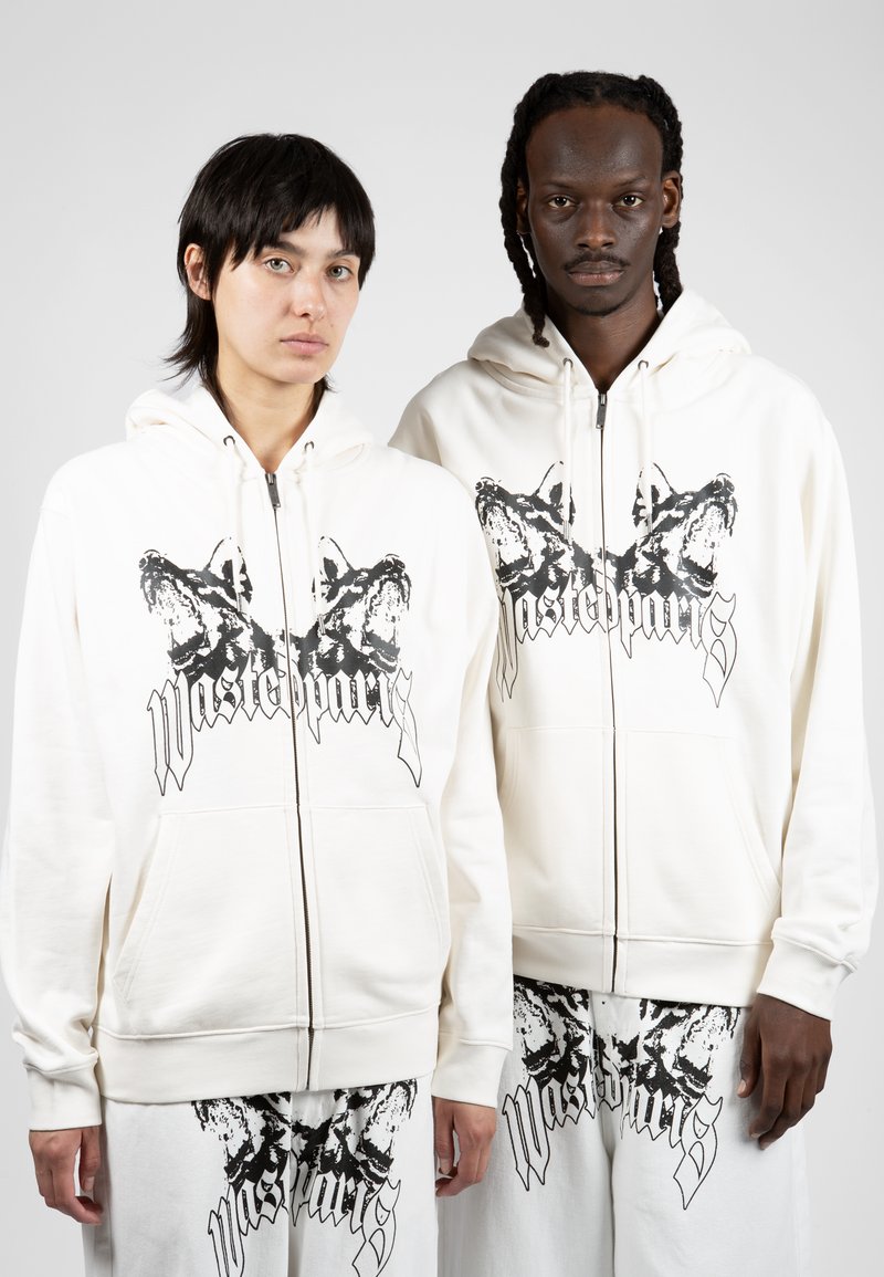 Wasted Paris HOODIE ZIP UNLEASHED UNISEX - Φούτερ με φερμουάρ - off-white