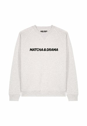 MATCHA DRAMA EMBROIDERY SUPERHEAVY - Felpa - mottled grey