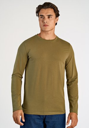 BASIC O-NECK STRETCH LS - Camiseta de manga larga - dk olive