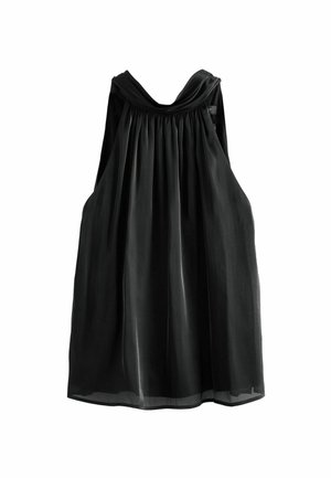 LIQUID PLEATED HALTER - Blúz - black