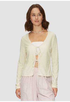 QS MIT SCHLEIFEN-DETAILS - Strickjacke - beige