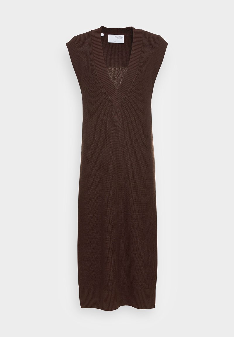 Damen Freizeitkleider | Selected Femme SLFEVELYN DRESS Strickkleid coffee bean/braun - HO33615 Damen Freizeitkleider | Selected Femme SLFEVELYN DRESS Strickkleid coffee bean/braun - HO33615