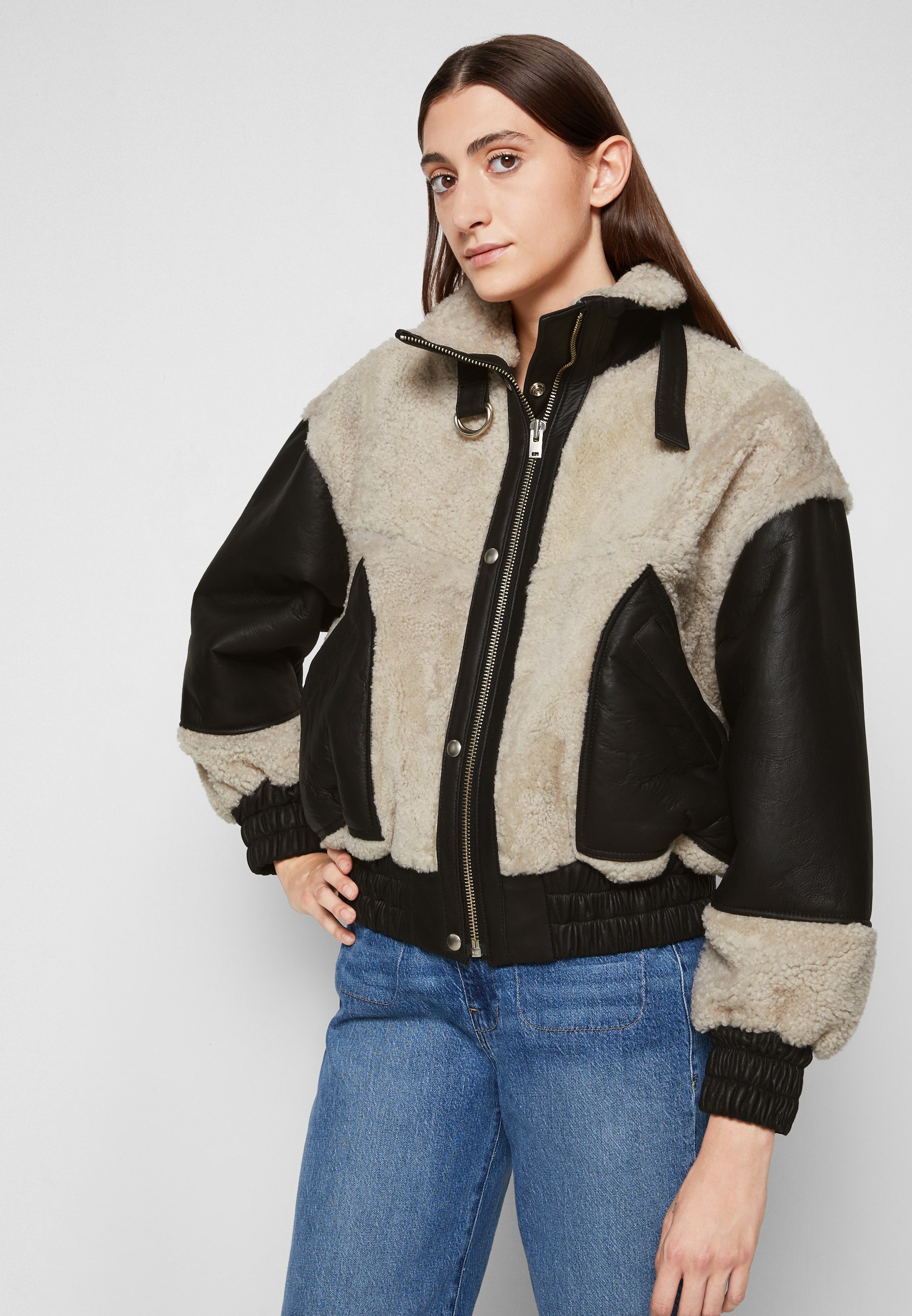 Iro HOTARO - Leren jas - black/natural/crème - Zalando.nl
