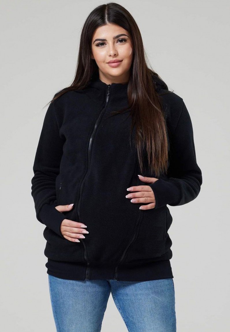 Chelsea Clark MATERNITY Zipup sweatshirt black Zalando.ie