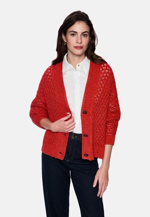 Strickjacke - aurora red