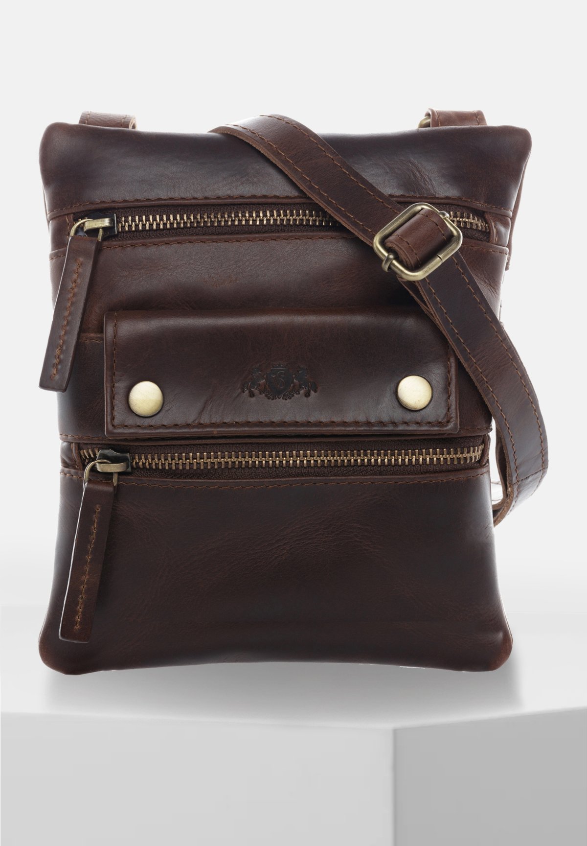 SID VAIN SLIM LEATHER CROSSBODY LOU Umhangetasche braun cognac braun Zalando