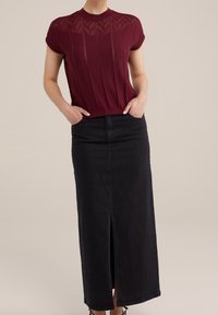 WE Fashion Stickad tröja - bordeaux