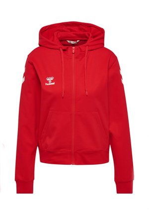 CHEVRON HOODIE - Tröja med dragkedja - true red