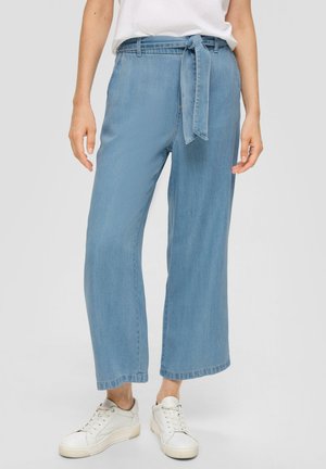 CULOTTE  WIDE LEG  MIT BINDEGÜRTEL - Flared Jeans - blau