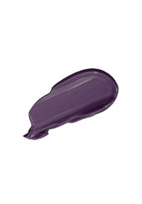 Crema viola profonda con una consistenza liscia, applicata a forma fluente, con una finitura leggermente lucida e leggere rientranze lungo il suo bordo.