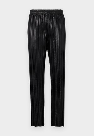 PLEAT LE CAR  - Pantalon en cuir - black