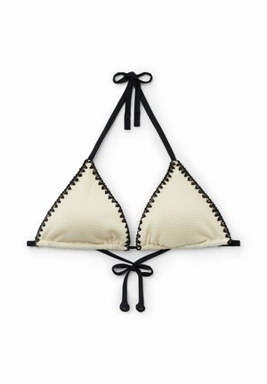 Calzedonia, BICOLOR EMBROIDERY TRIANGLE - Haut de bikini - white