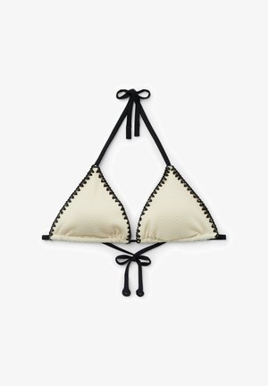 Calzedonia, BICOLOR EMBROIDERY TRIANGLE - Bikini-Top - white